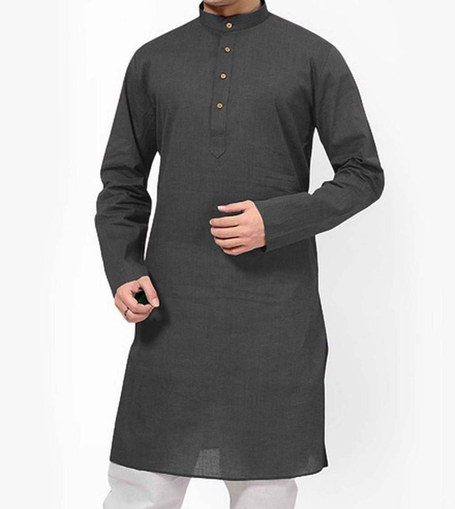 Details about   Indian Men’s Ethnic Kurta Solid Colors Kurta 100% Cotton Kurta Plus Size S-7XL 
