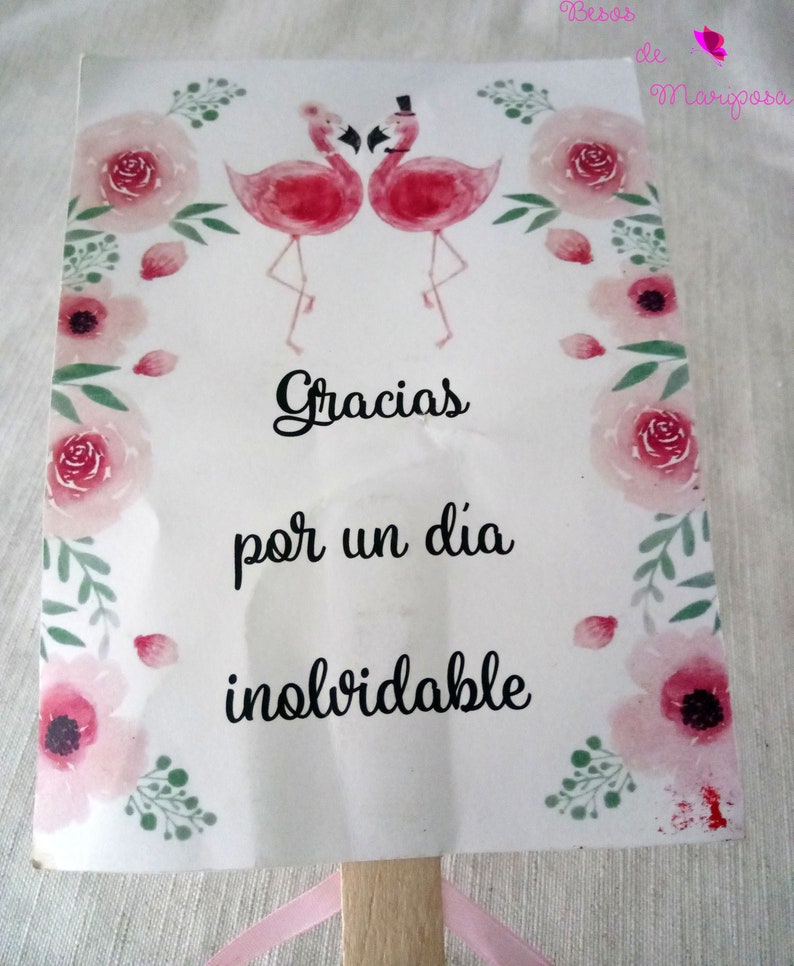 paper fan wedding fan Wedding customized fan Wedding personalized flamingo paipai 50 units