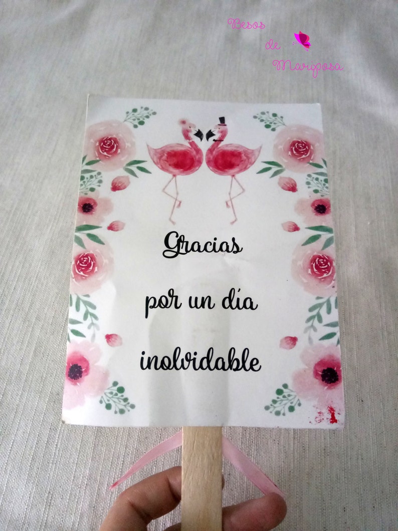 paper fan wedding fan Wedding customized fan Wedding personalized flamingo paipai 50 units