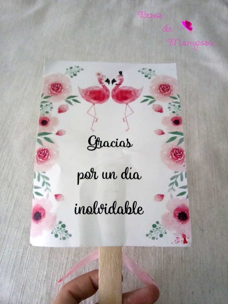paper fan wedding fan Wedding customized fan Wedding personalized flamingo paipai 50 units