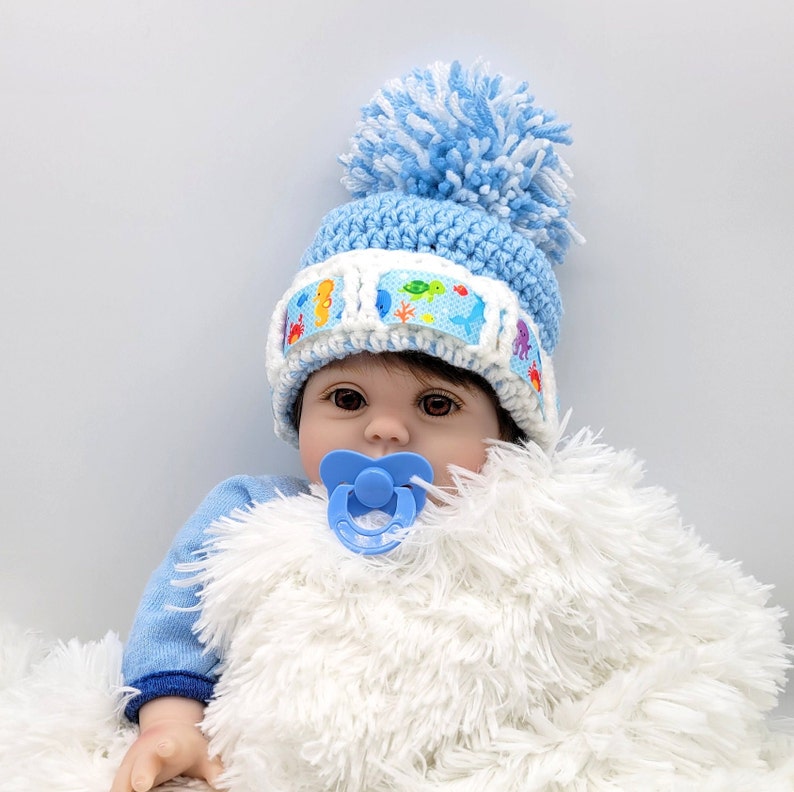 Blue Crochet Booties and Baby Boy Hat Unique Birthday Gift Etsy