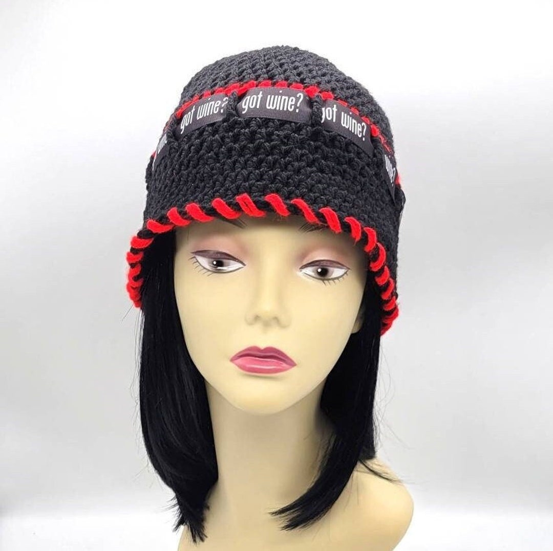 Unisex Black Winter Bucket Hat, Unique Birthday Gift or Wine Gift, Men