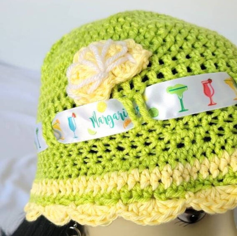 Lime Green Margarita Bucket Hat, Unique 21st Birthday Gift for Friend