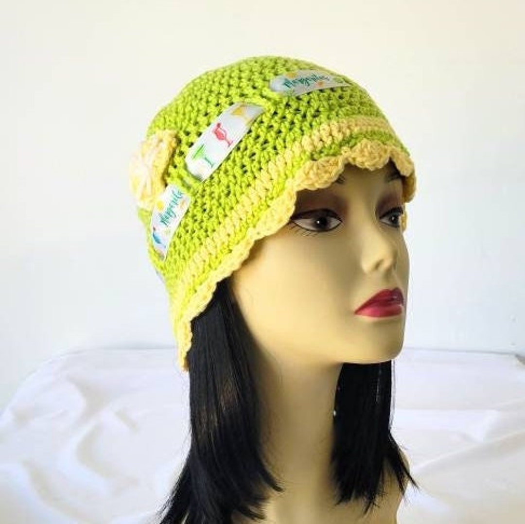 Lime Green Margarita Bucket Hat, Unique 21st Birthday Gift for Friend