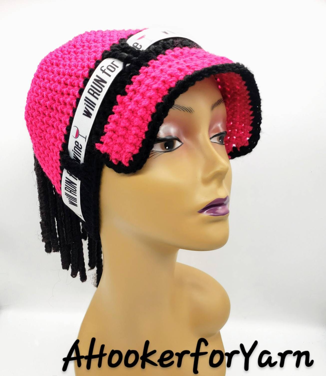 KATHY Pink Baseball Cap Dreadlock Hat Crocheted Women Etsy