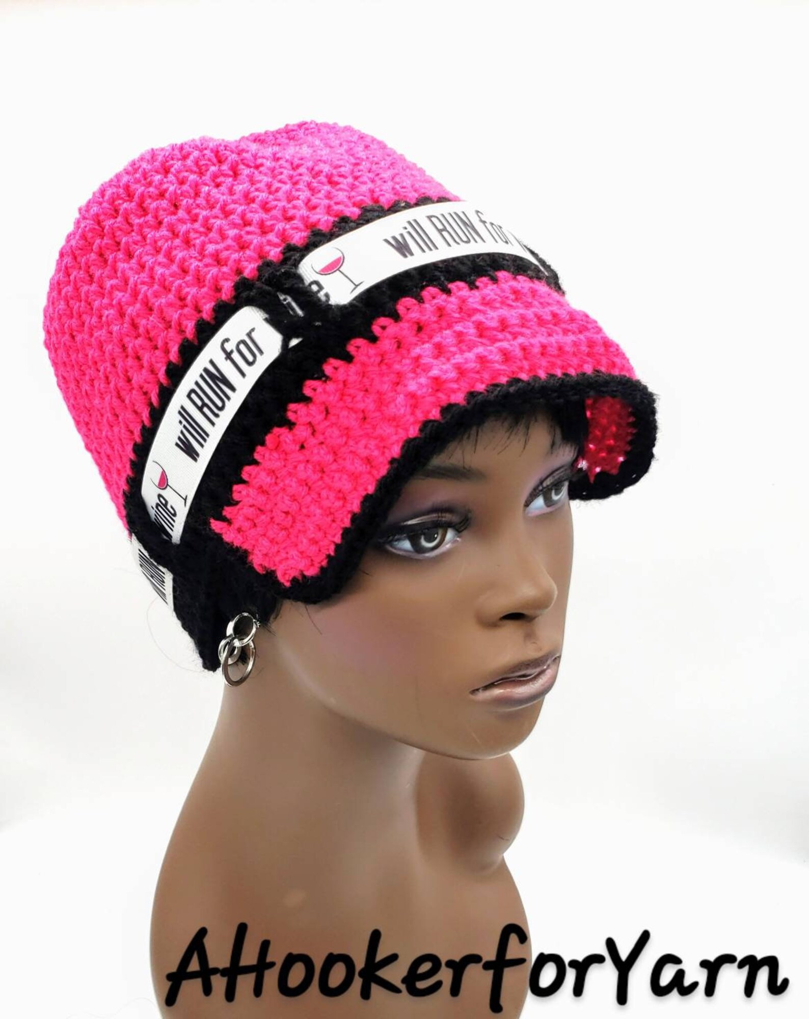 KATHY Pink Baseball Cap Dreadlock Hat Crocheted Women Etsy