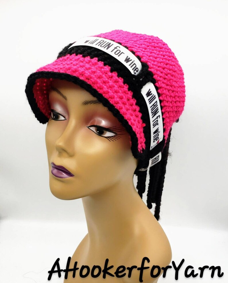 KATHY Pink Baseball Cap Dreadlock Hat Crocheted Women Etsy
