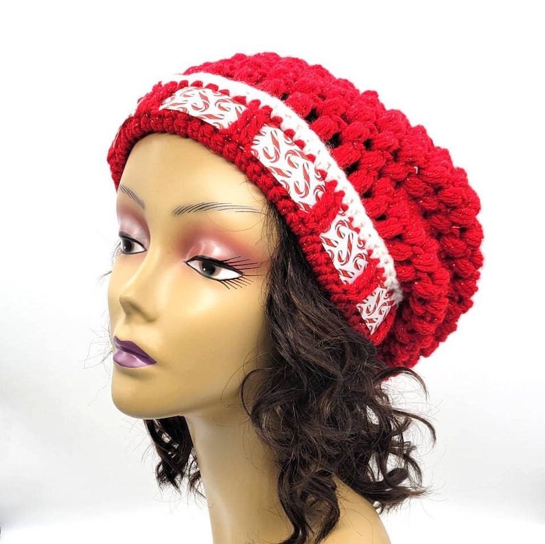 Red Christmas Candy Cane Hat Crochet Beanie Women Winter Etsy
