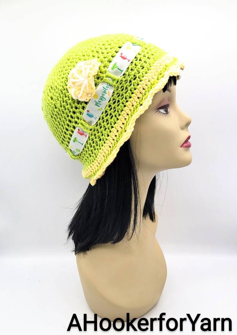 Lime Green Margarita Lover Bucket Hat With Cocktail Print Etsy