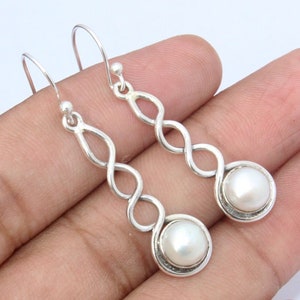 925 Sterling Silver Earring Pearl Long Earring New Year Jewelry For You
