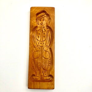 Vintage Nederlandse houten koekjesvorm - Nederlandse boer - klompen