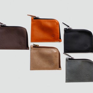 Leder-Münzbeutel Reißverschluss-Brieftasche Kleine Geldbörse Unisex Fronttasche Brieftasche Kleine Leder-Brieftasche