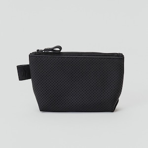 Leather cosmetic bag Zipper make up pouch Black makeup bag Genuine leather travel pouch