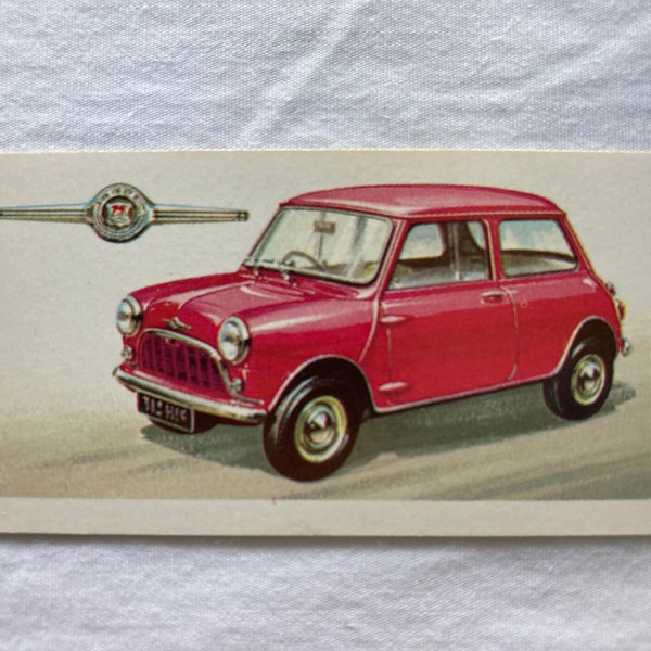 1959 Morris Mini Minor Trading Card - History Of The Motor Car Brooke Bond Tea Cards