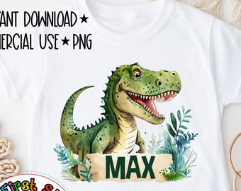 T-Rex Dinosaur PNG Dinosaurs Watercolor Sublimation Digital Download PNG Commercial Use Jungle Dinosaur Jurassic PNG For Kids Baby Toddler