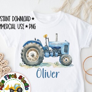 Farm Tractor PNG Farm Life Watercolor Sublimation Digital Download PNG Commercial Use Farm Vehicle Farmer Farming Farm Tractor For Kids