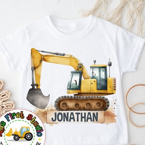Excavator PNG Construction Trucks Watercolor Sublimation Digital Download Shirt PNG,  Heat Press, Waterslide, Construction Truck For Kids