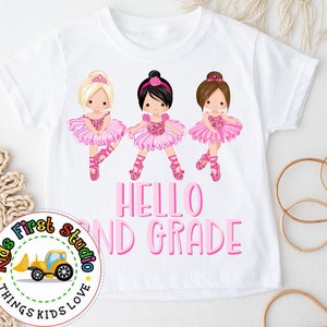 Hello 2nd Grade PNG, Back To School Sublimation, Digital Download, Ballet Dancer Shirt 2nd Grade Sublimation, First Day of School Girl PNG