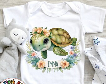 Tortuga marina PNG Animales marinos Acuarela Sublimación Descarga digital Camisa PNG Uso comercial bajo el mar Océano Animales para niños imprimibles