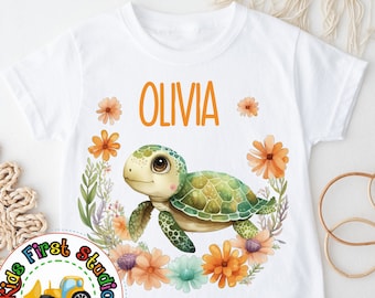 Tortuga marina PNG Animales marinos Acuarela Sublimación Descarga digital Camisa PNG Uso comercial bajo el mar Océano Animales para niños imprimibles