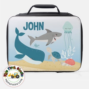 Children's Shark Lunch Box Personalisable Personalised Shark