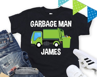 Garbage Man T-Shirt, Kids Garbage Truck Shirt, Toddler Garbageman Birthday Party, Recycling Clothing, Cute Boys Clothing, Garbage Truck Boys