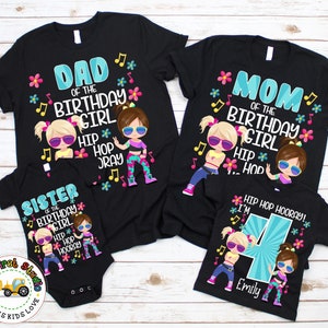 Hip Hop Birthday Party, Family Matching Shirts, Personalized Dance Music Hip Hop Party, Family Photo Birthday Hip Hop Girl Kids Adult Tee