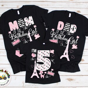 Family Matching Paris Birthday Shirts, Personalized Paris Birthday Party, Matching Family Birthday Photo Outfit Kids Toddlers Adults Tee