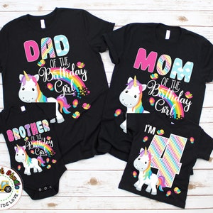 Unicorn Birthday Family Shirts, Unicorn Family Birthday Party, Family Matching Birthday Party, Unicorn Family Birthday Girl Unicorn Outfit