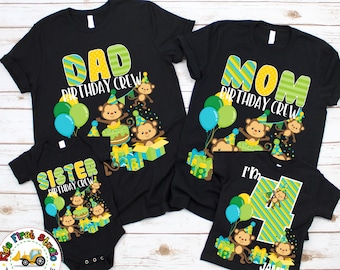 Monkey Birthday Family Shirts, Monkey Family Birthday Party, Family Matching Birthday Party Monkey Jungle Family Birthday Cute Monkey Outfit