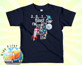 Fun Bedtime or Anytime Bella T-shirt Cotton Comfy T-Shirt Blast Off To Bed with Rocket