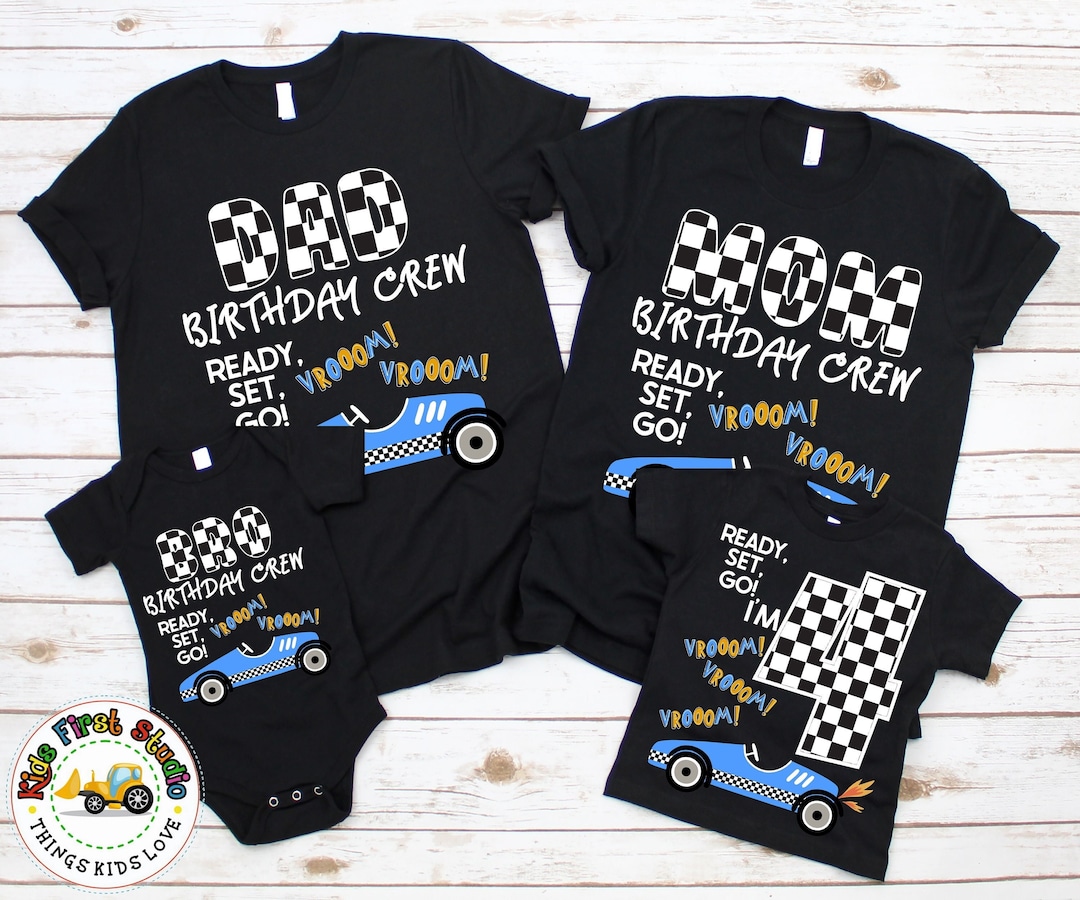 Family Matching Race Car Birthday Shirts Personalized Racing Cars Fast
