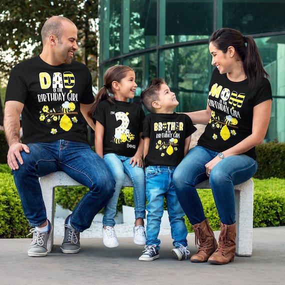 Family Matching Bumble Bee Birthday Shirts, Personalized Honey Bee