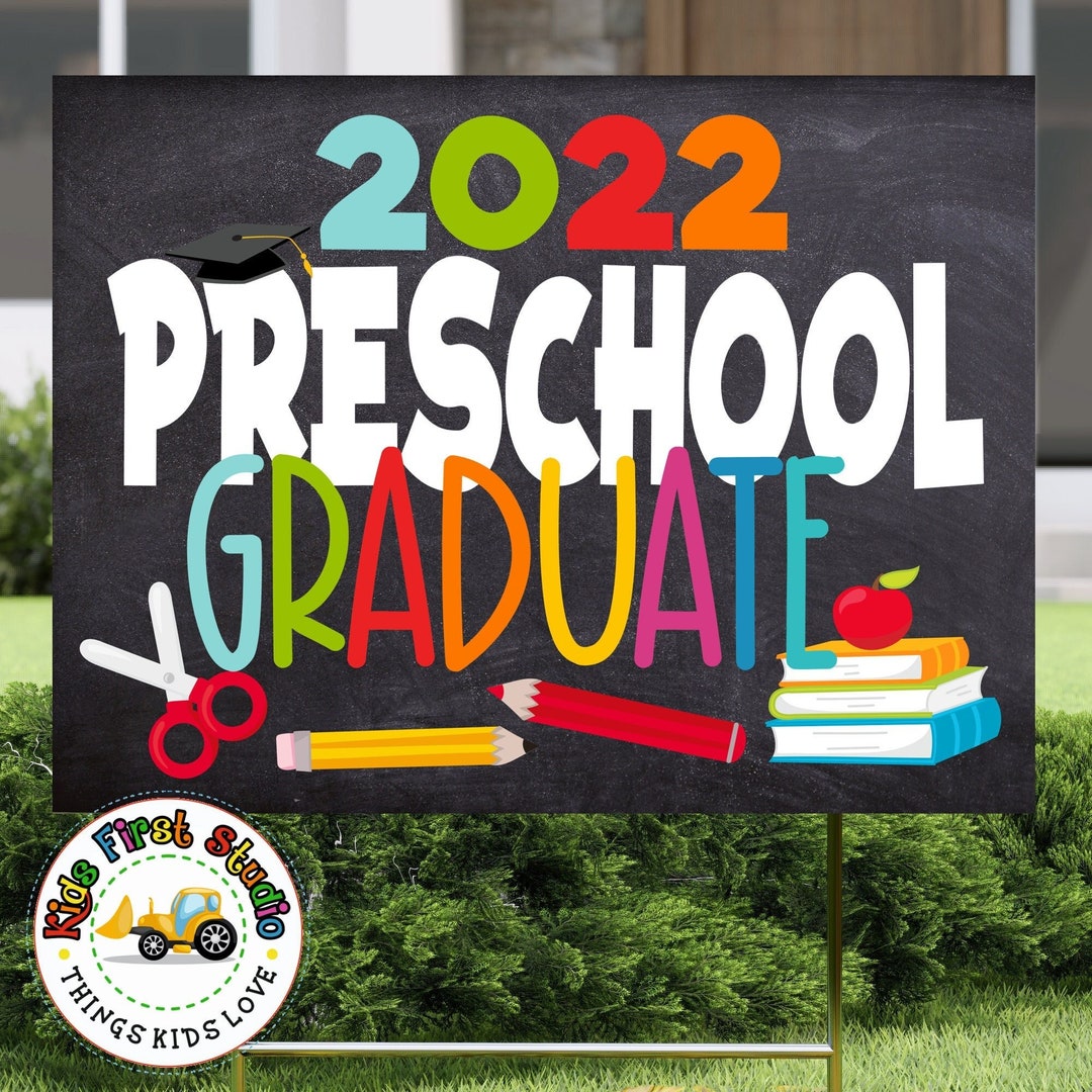 Preschool Graduate Graduation Yard Sign With Stand - Etsy