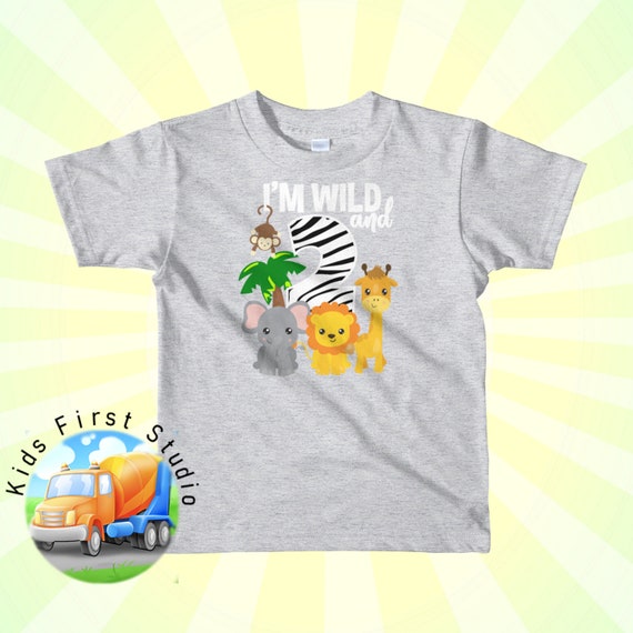 I M Wild And 2 Zoo Theme 2nd Birthday Shirt Safari Jungle Etsy
