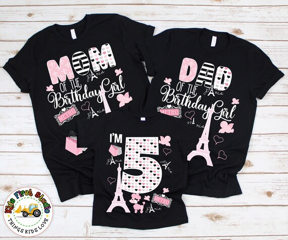Family Matching Paris Birthday Shirts Personalized Paris Birthday
