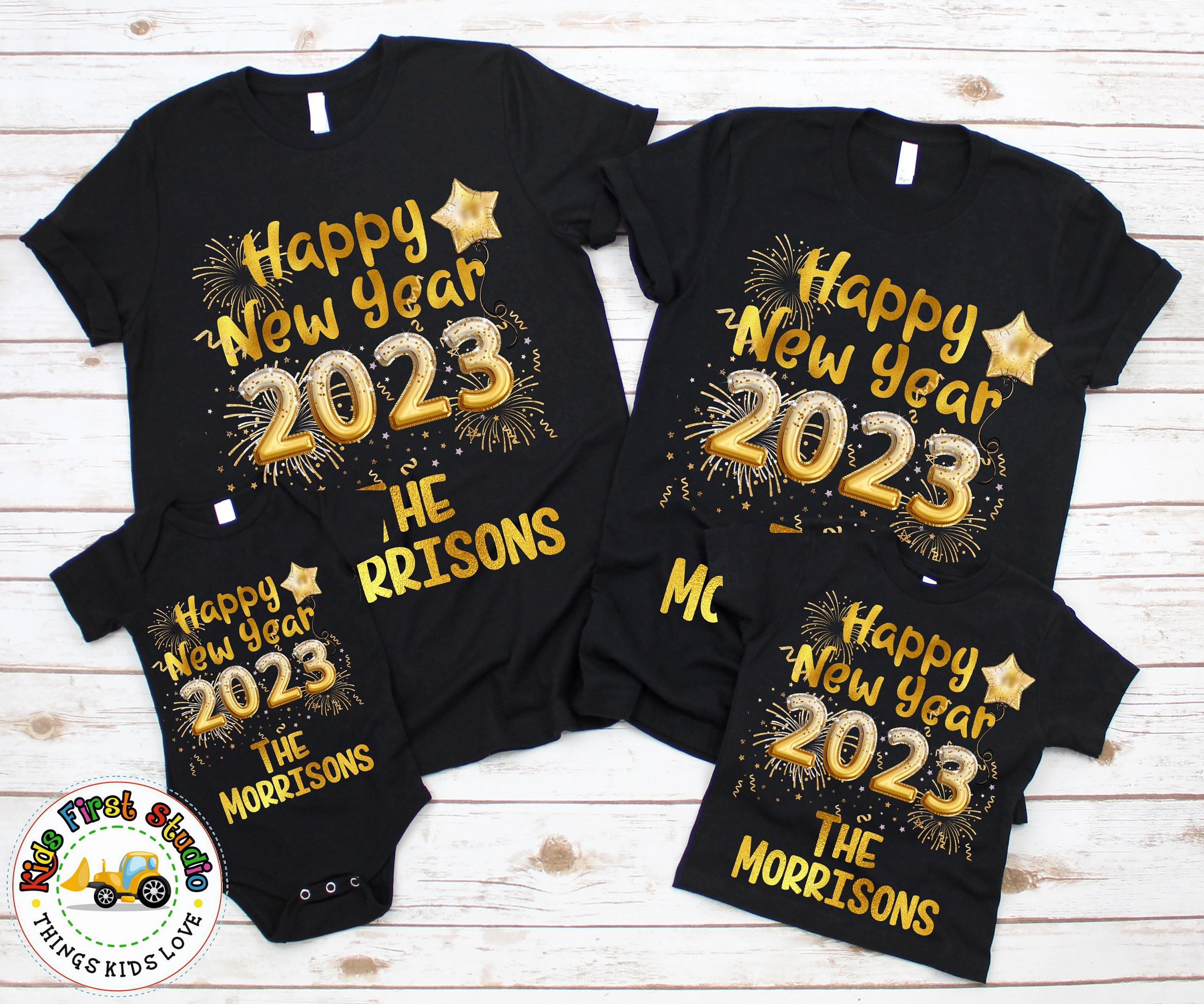 Feliz Año Nuevo 2023 Camisetas familiares juego Año Nuevo - Etsy México