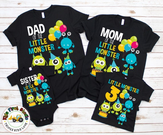 Sister Of The Little Monster Birthday Family Monster Shirts Sister Of The Little Monster Birthday Family Monster Shirts