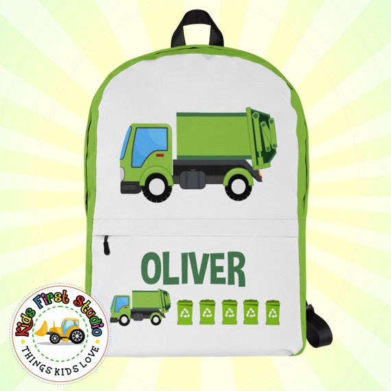 Personalized Garbage Truck Backpack Gift for Kids School Backpack