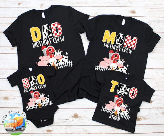 Family Matching Farm Birthday Shirts 