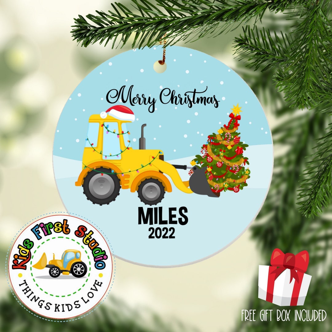 Bulldozer Christmas Ornament 