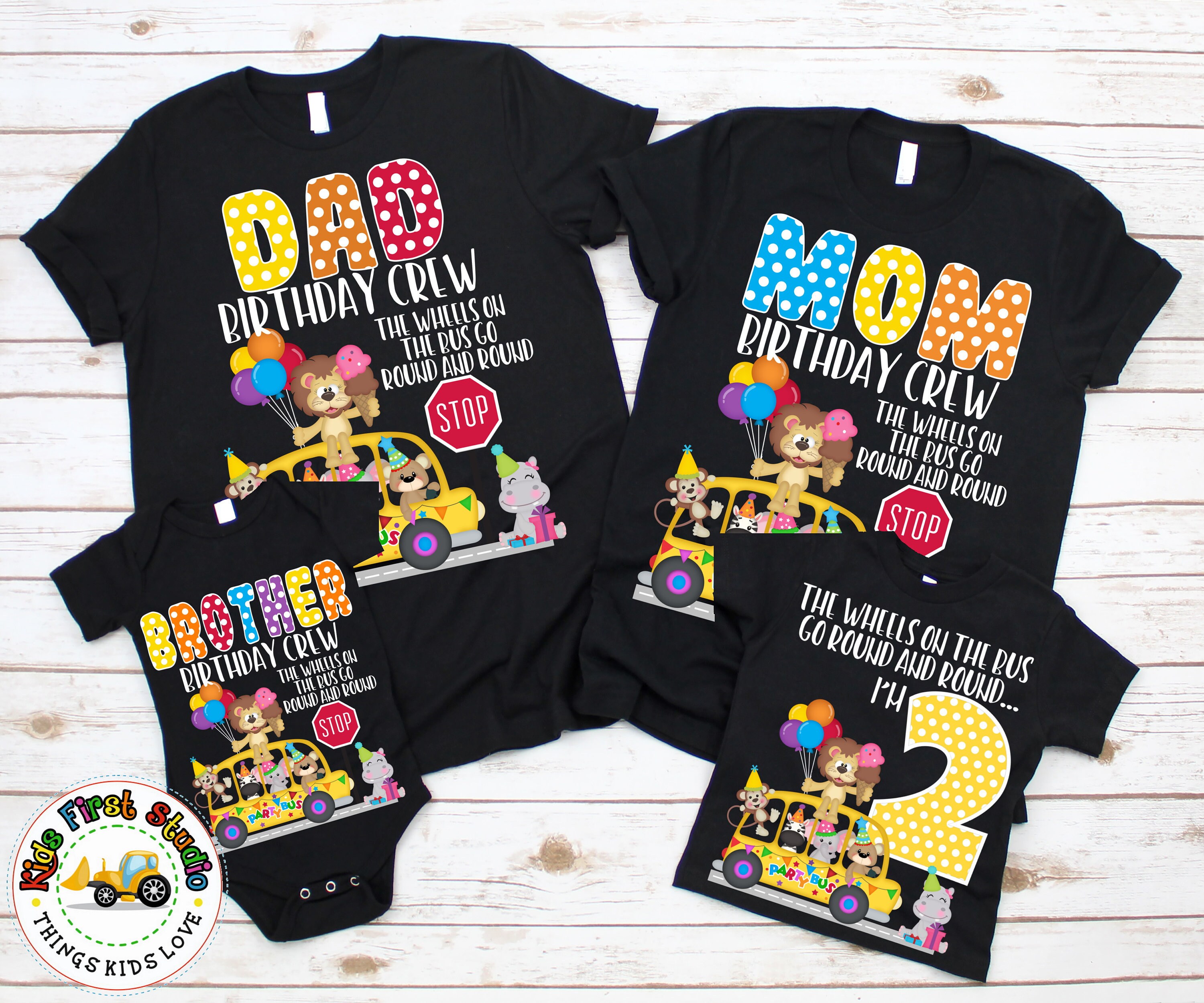 Kids Wheels On The Bus Go Round And Round T-Shirt Kids Wheels On The Bus Go Round And Round T-Shirt