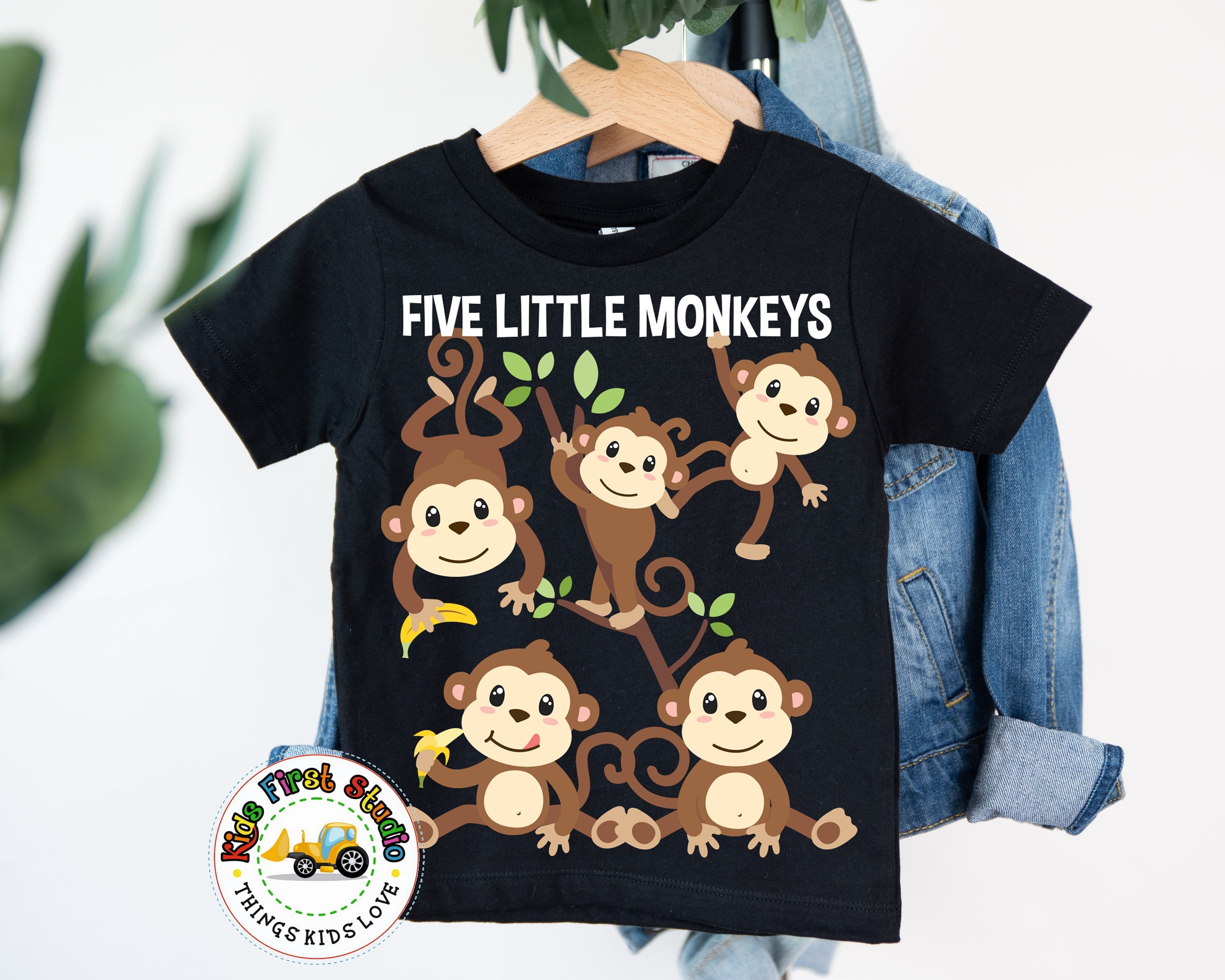 Tee Shirt Kids Monkey Shirt Chunk Monkey Face Kids T-Shirt (Navy