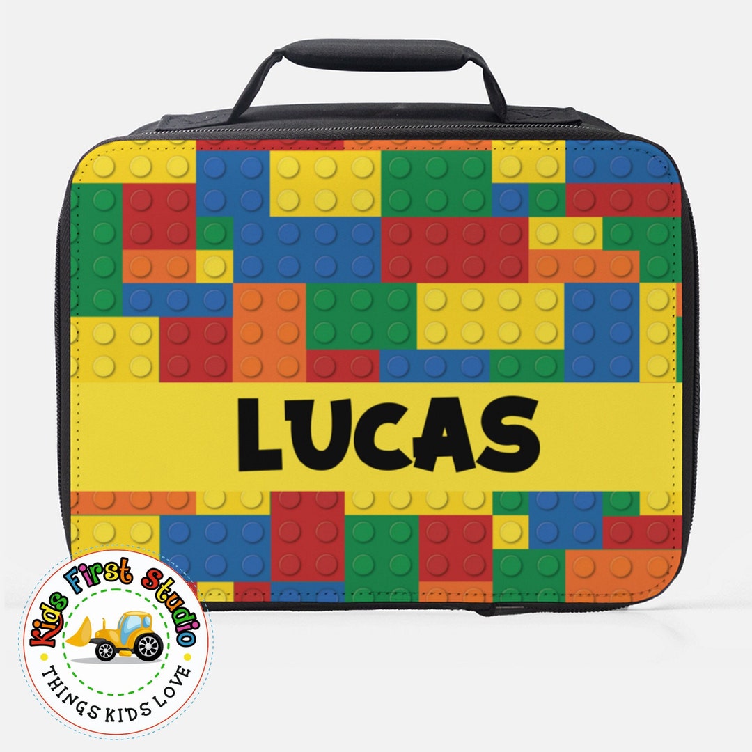 Personalized Building Blocks Lunch Box Gift Lunch Bag Lunchbox for Kids