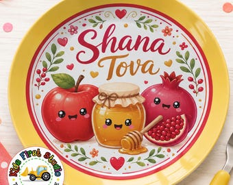 Plato de comida de Rosh Hashaná, regalo de la festividad judía de Rosh Hashaná, vajilla de Shana Tova, manzanas, plato de miel, plato para la cena de la festividad judía de Rosh Hashaná