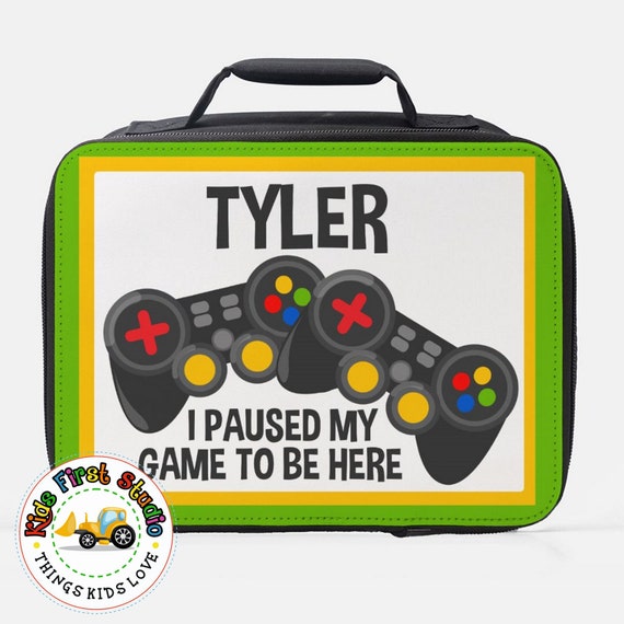 Personalized Gamer Lunch Box Gift Lunch Bag Lunchbox for Kids Gaming I  Paused My Game Insulated Preschool School Video PC Game Lunch Box 