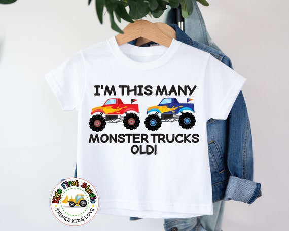 Kids I'm This Many Monster Trucks Old 4th Birthday Shirt Boy Gift Kids I'm This Many Monster Trucks Old 4th Birthday Shirt Boy Gift