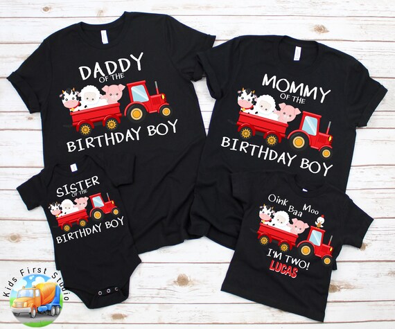Dad Of The Birthday Boy Shirt Tractor T-Shirt Farm Party Tee Dad Of The Birthday Boy Shirt Tractor T-Shirt Farm Party Tee