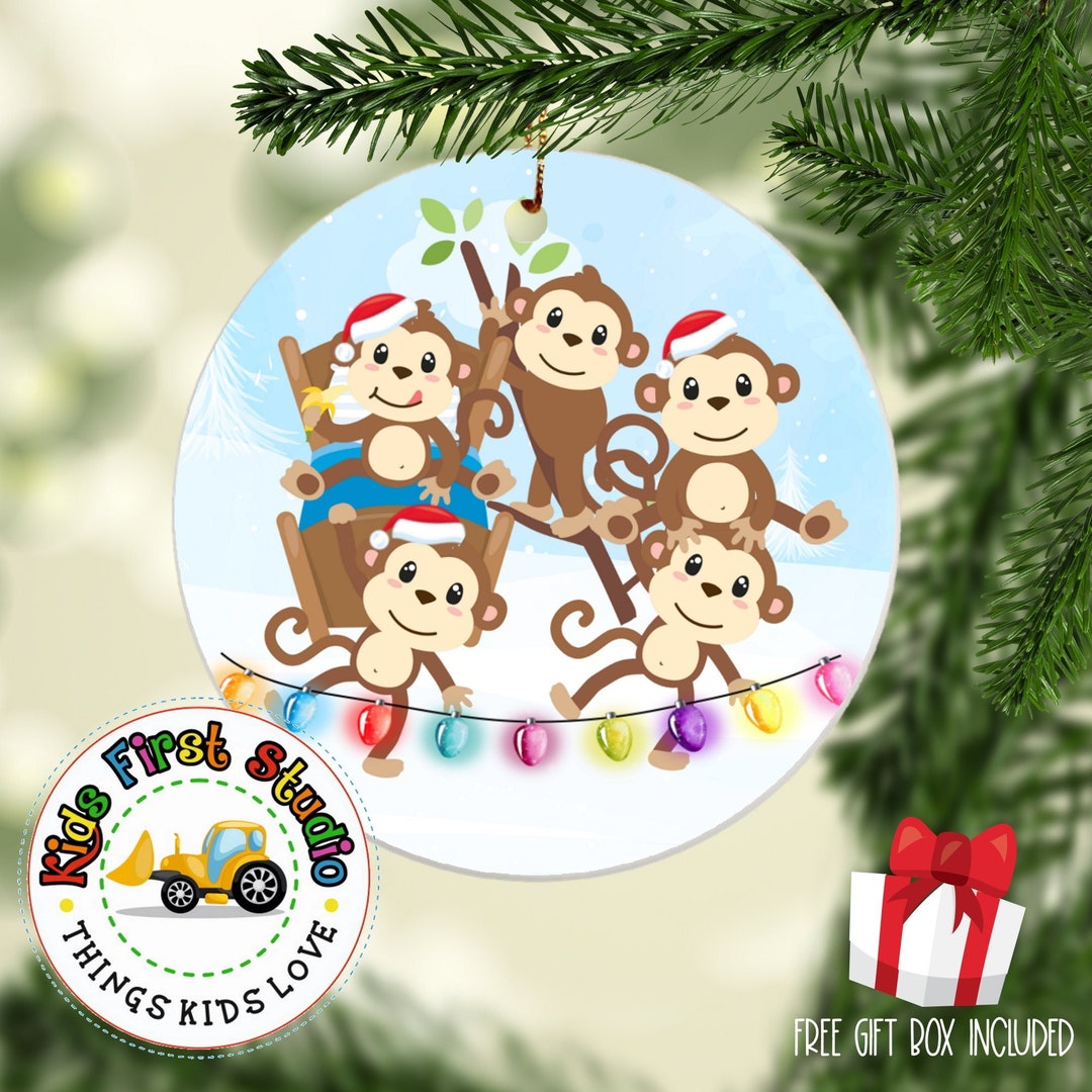Five Little Monkeys Nursery Rhyme Ornament, Nursery Rhyme Song