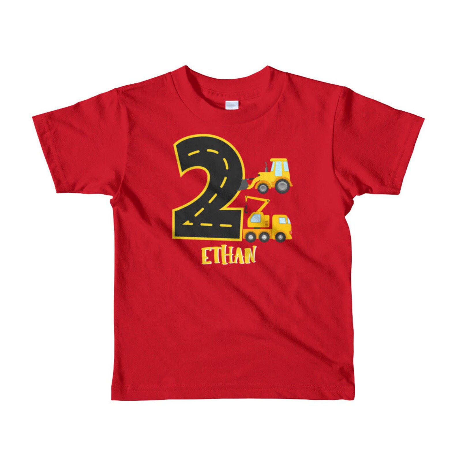 PERSONALIZED Boys 2nd Birthday T-Shirt Construction Birthday | Etsy